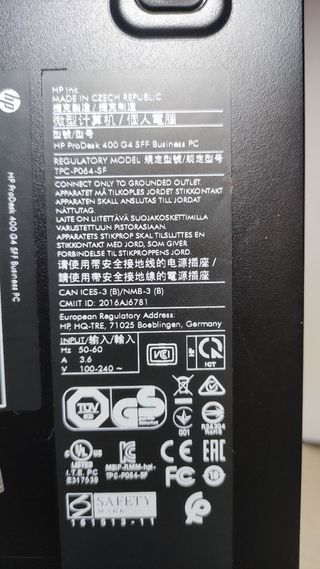 Pc sobremesa - HP ProDesk 400 G4
