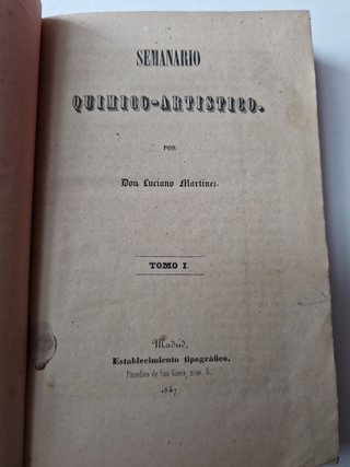 Libro semanario químico artístico