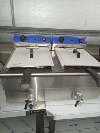 Freidora eléctrica 10+10 litros