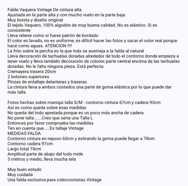 Falda Vaquera Vintage