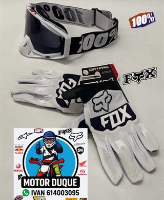 Gafas de bici 100% y guantes fox mtb enduro