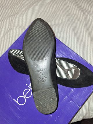 Ballerinas negras gamuzadas (marca Moleca) sin uso