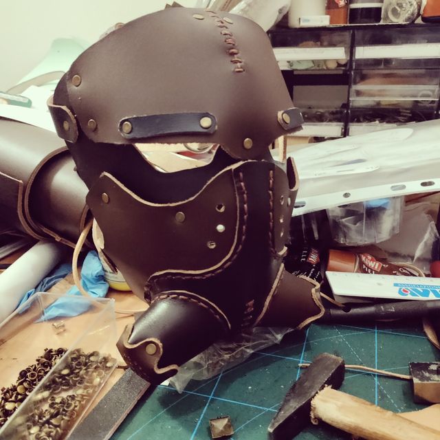 Maschera cuoio steampunk fallout