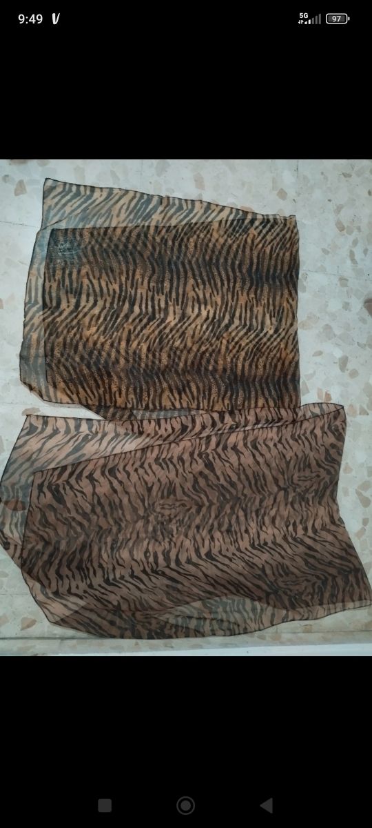 2 Pañuelo de gasa vintage estampado tigre