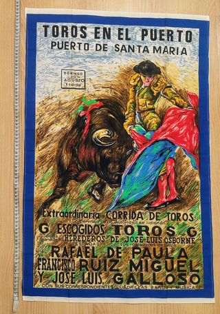 Cartel taurino en tela 30 Agosto 1987 
