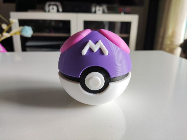 Pokeball "Master ball" impresa 3D (tamaño real)