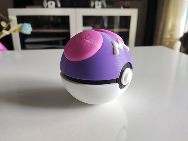 Pokeball "Master ball" impresa 3D (tamaño real)