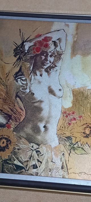 Quadro dipinto su argento :L'AUTUNNO  di