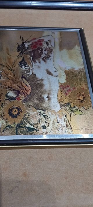 Quadro dipinto su argento :L'AUTUNNO  di