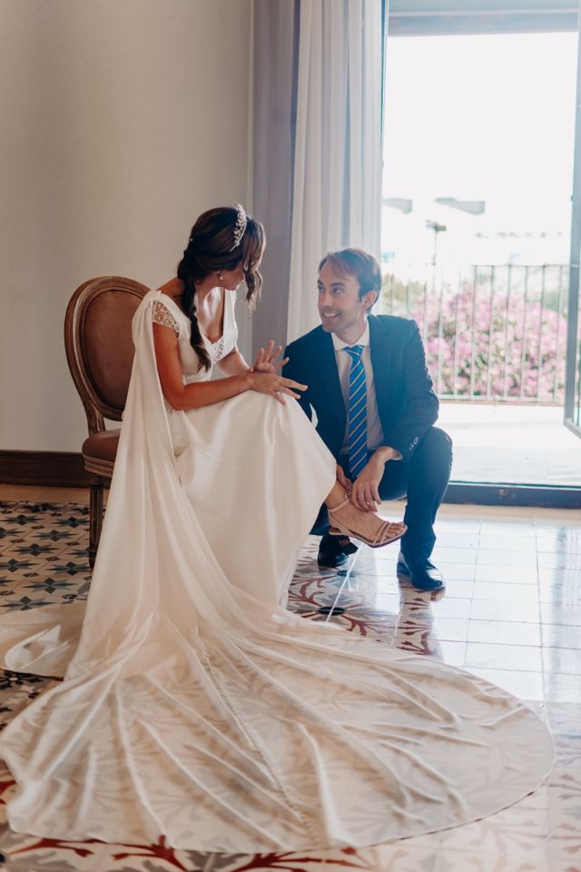 Capa de novia de modista