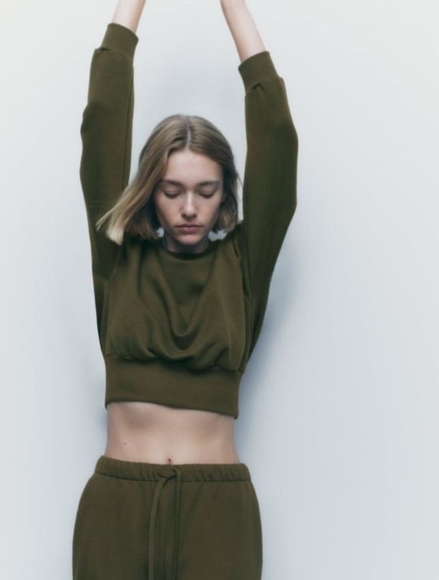 Sudadera crop Zara M