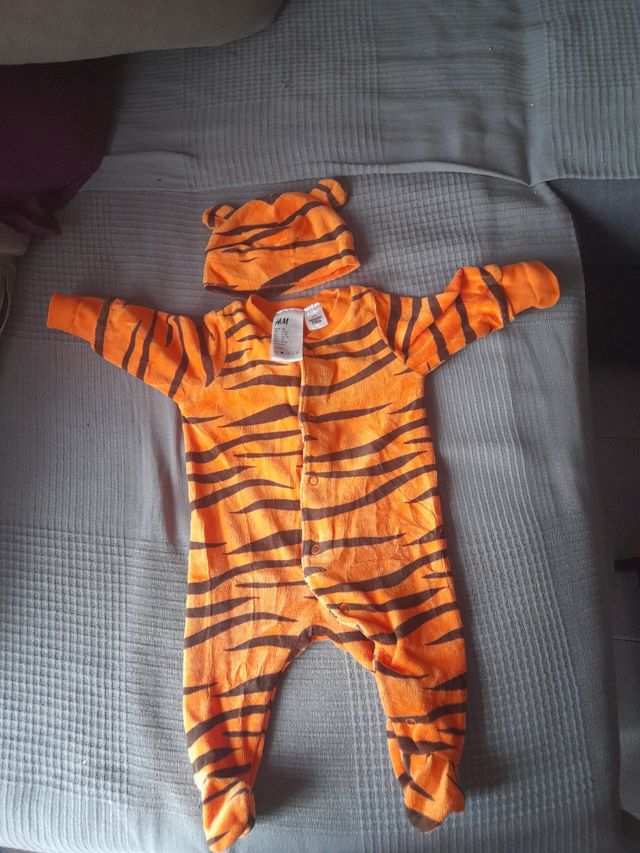 Disfraz /pijama bebé de tigre para 1 mes
