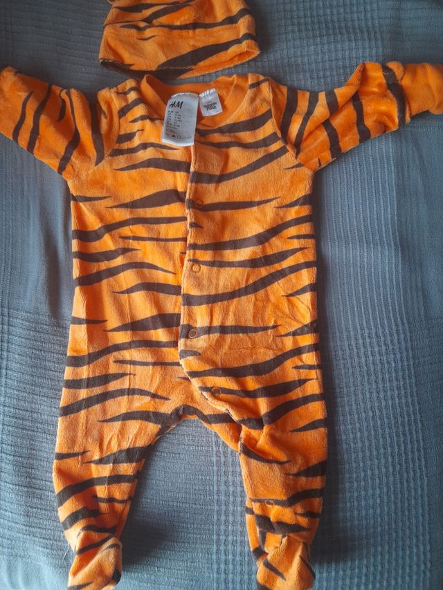 Disfraz /pijama bebé de tigre para 1 mes