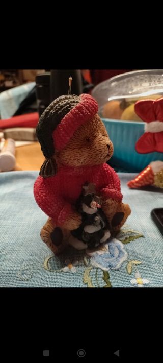 Set2 pezzi Orsetto Candela,Babbo natale