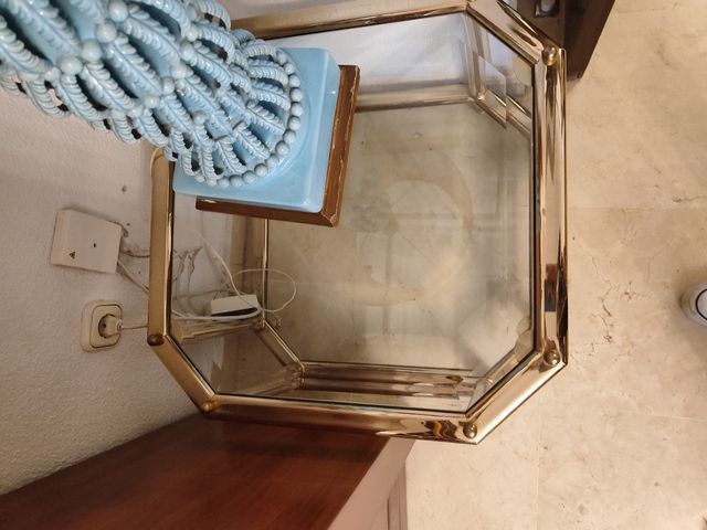 Mesa rinconera cristal vintage