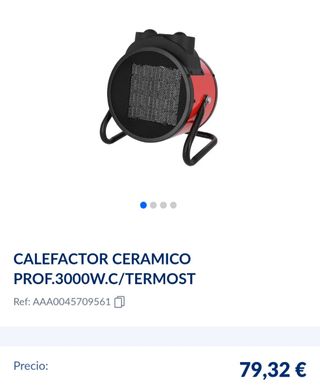 CALEFACTOR. CERAMICO.T.3000W.NUEVO