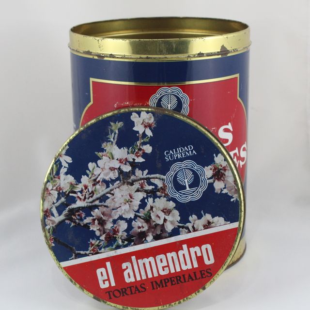 Antiguo Bote Caja de Hojalata TORTAS EL ALMENDRO