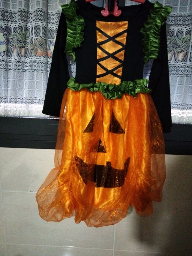Disfraz bruja calabaza 3-4años