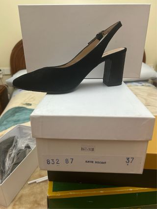 Zapatos negros de ante talla 37