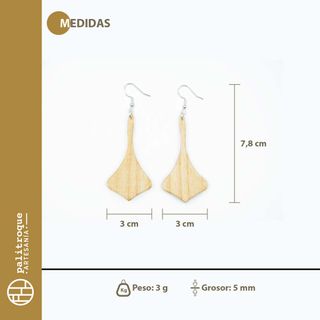 Pendientes artesanales de madera de fresno, Nautas