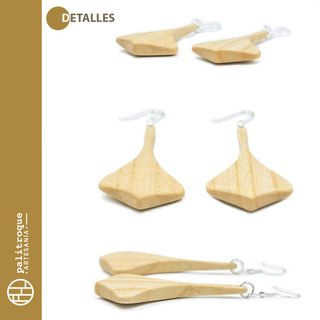 Pendientes artesanales de madera de fresno, Nautas