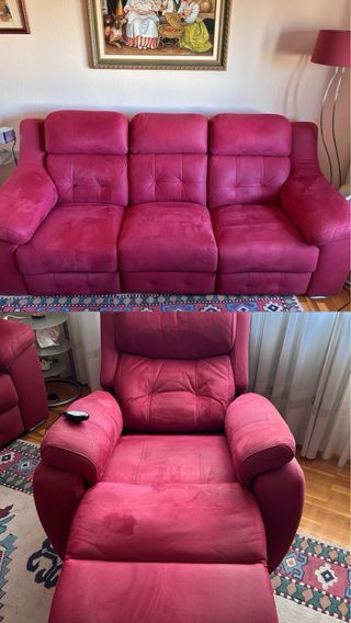 Sofá extensible 3 plazas y sillón reclinable