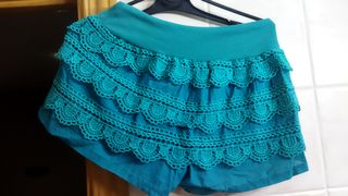 Pantalon corto con puntilla