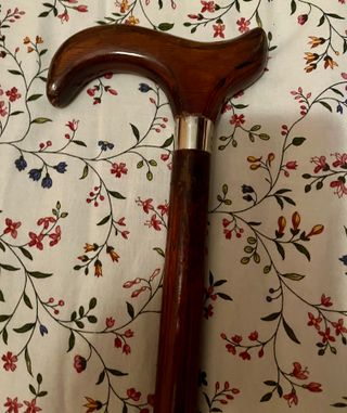 BASTON DE MADERA LABRADA ARTESANAL SIN USO NUEVA