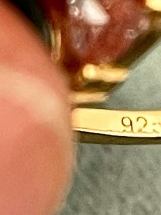 Anillo de piedra esmeralda, plata con baño de oro