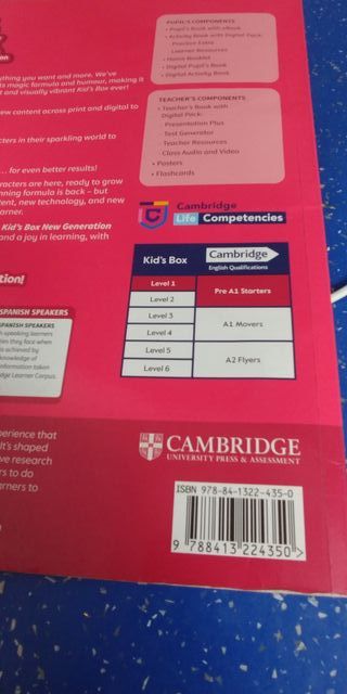Libro de inglés kids box 1. ISBN 9788413224350