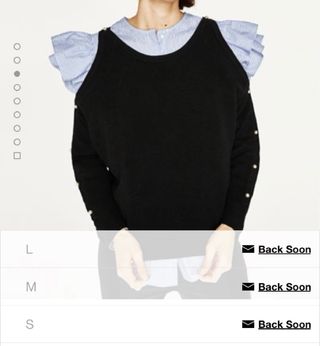 Jersey hombros cut out con perlas - Zara