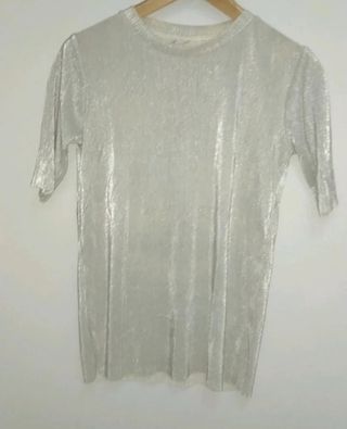 Camiseta Stradivarius Metalizada