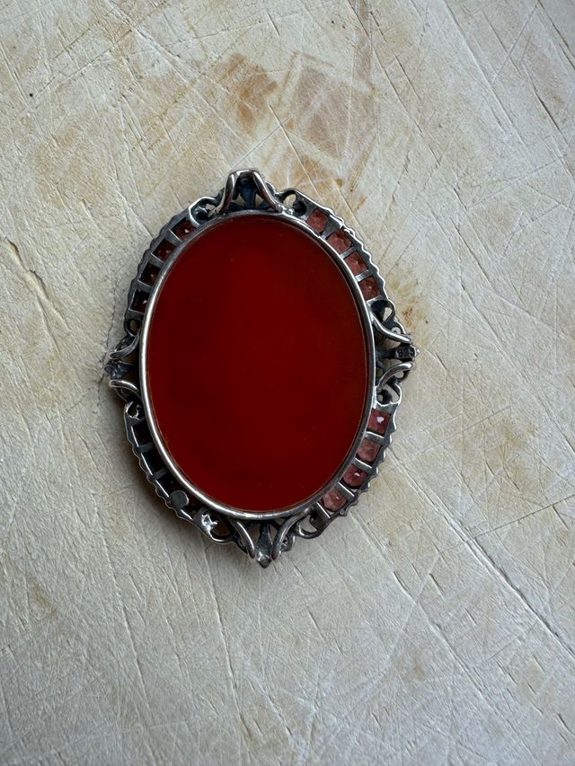 Camafeo antiguo de plata de ley