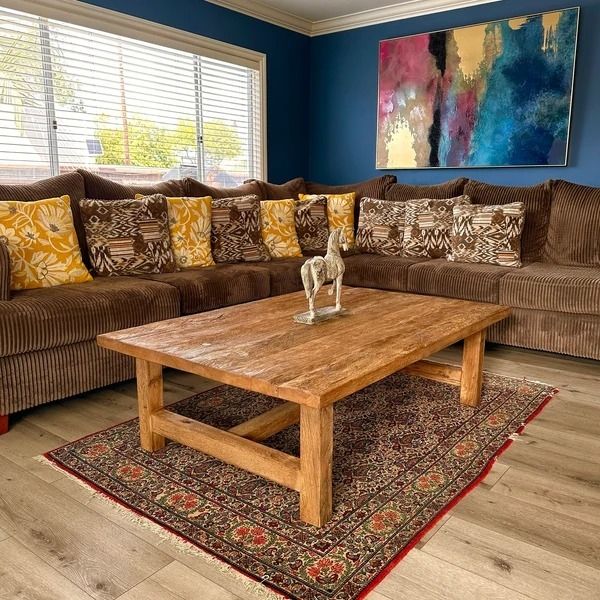 Mesa centro madera rustica 