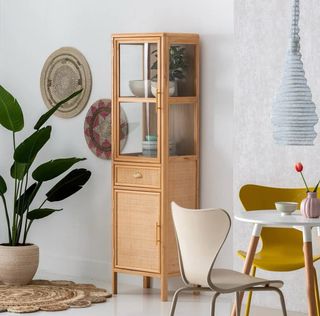 Vitrina de Madera Natural y Cristal - "ANI