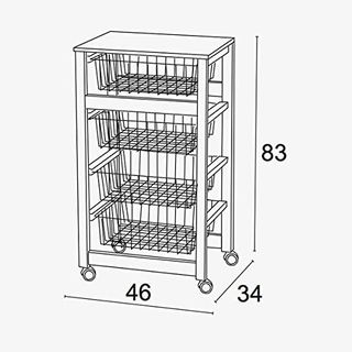 Carrito de cocina madera maciza