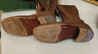 Stivali anfibi pelle/cuoio marrone