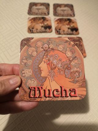6 sottobicchieri Mucha