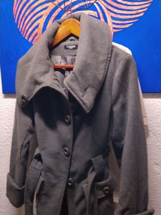 Abrigo pano gris nuevo  L-XL