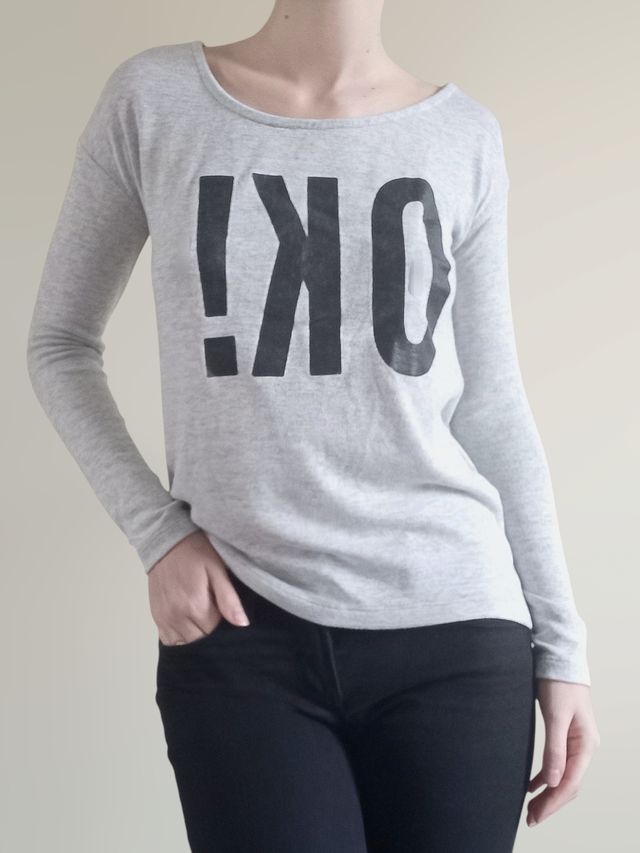 Maglietta maniche lunghe in maglina con stampa