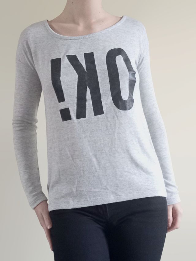 Maglietta maniche lunghe in maglina con stampa