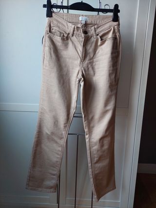 Pantalon beige mujer