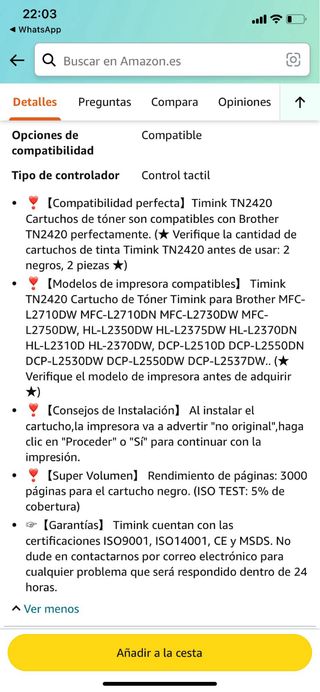 NUEVOS 2 Cartuchos toner tinta negra Brother
