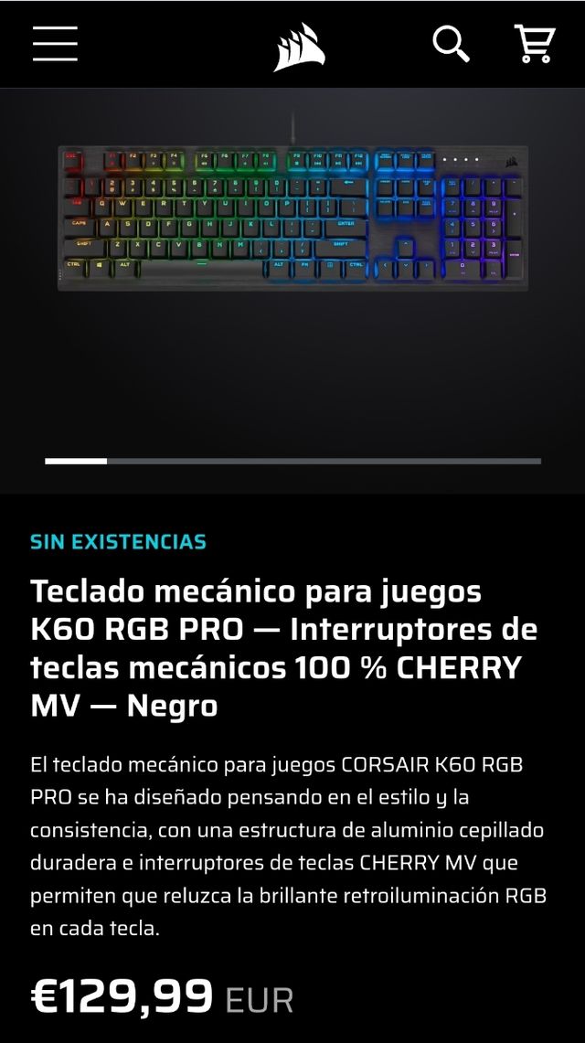 Teclado mecánico Corsair K60 PRO RGB