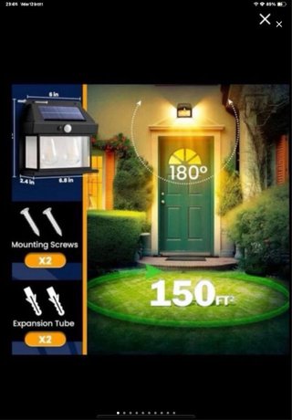 4 lanterne solare a parete solare con 2 lampade