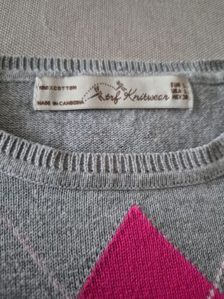 Jersey gris 100% algodón rombos t:S