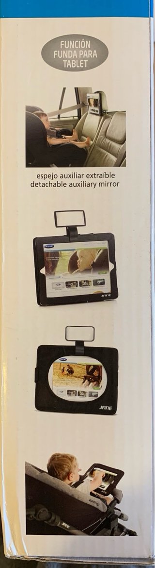 Espejo y funda para tablet en el coche o cochecito