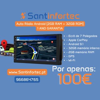 Rádio Android 7 Polegadas c/ GPS e Apple CarPlay