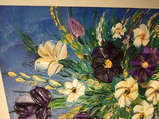 Cuadro bodegón floral, óleo