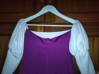 Vestido cóctel color blanco buganvilla